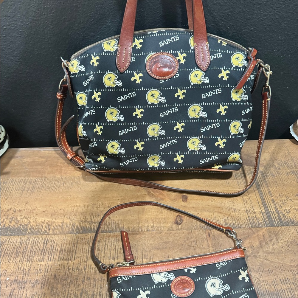 Dooney and Bourke Saints purse with bonus mini purse